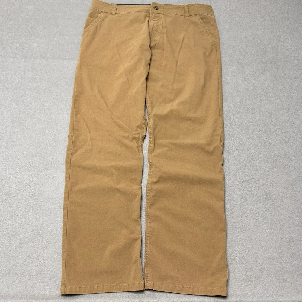 Kuhl Slax Pants Mens 38x32 Tan Enduro Fabric Klassik Fit Hiking Chino Brown
